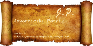 Javorniczky Patrik névjegykártya