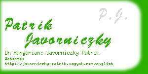 patrik javorniczky business card